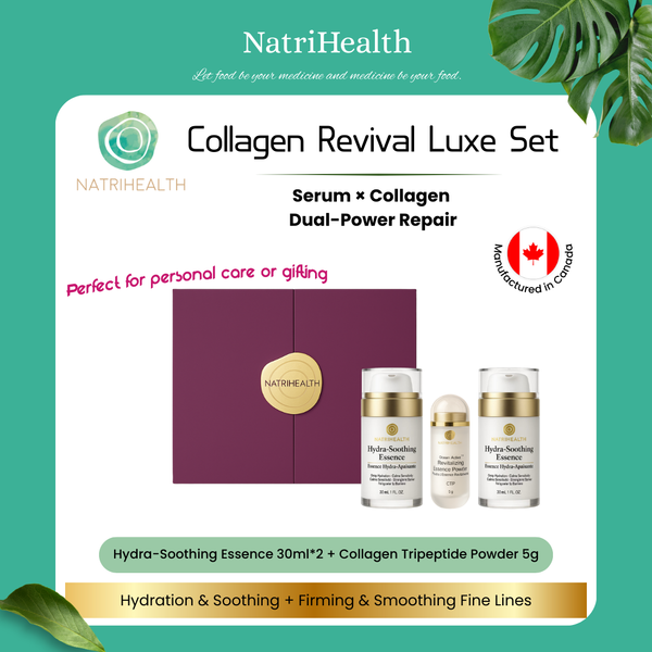 Natrihealth Collagen Revival Luxe Set | Hydrating Serum + Collagen Tripeptide Powder – Dual-Action Anti-Aging Skincare for Dry, Sensitive Skin, Fine Lines, Wrinkles & Redness