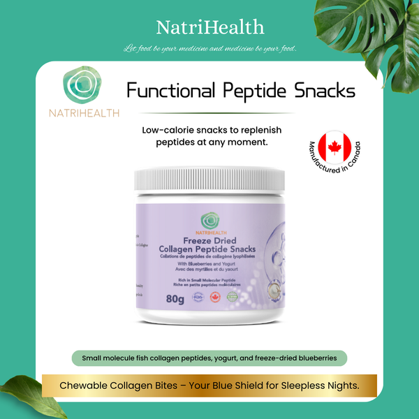 Natrihealth Collagen Peptide Snack – Blueberry Flavor 80g | Skin Nourishment, Antioxidant, Vision & Joint Support | Collagen for Skin Elasticity & Hydration, Joint & Bone Strength, Eye Health & Vision Protection| Healthy Low-Calorie Collagen Snack
