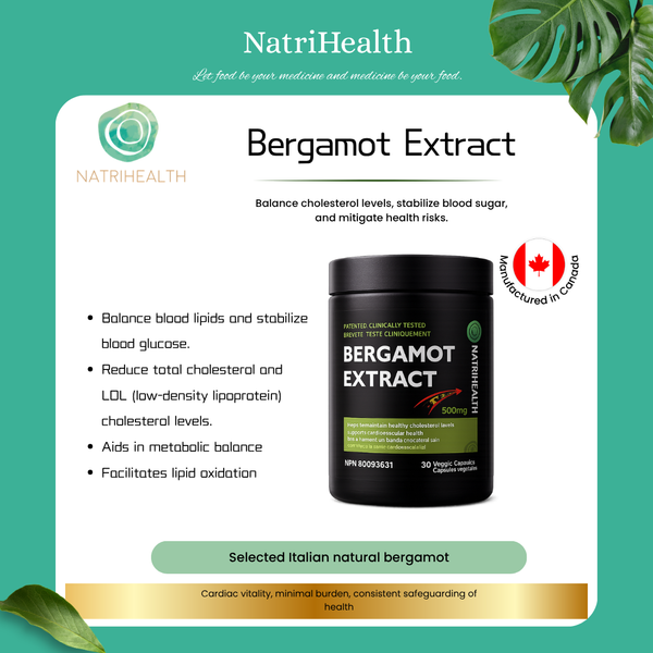 Natrihealth Bergamot | 500mg Citrus Bergamot Capsules | Bioavailable, Plant-based | Citrus Bergamot Supplement for Cholesterol Support & Cardiovascular Health | Natural Bergamot for LDL cholesterol support | 30/60 Veggie Capsules