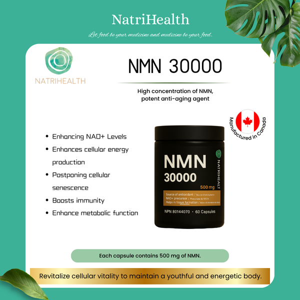 Natrihealth NMN 500mg NAD+ Booster | 60 Veggie Capsules | Ultra-Pure Nicotinamide Mononucleotide for Cellular Energy & Longevity | NAD+ Booster for Enhanced Energy and Longevity with NMN, High-Potency NMN Supplement for DNA Repair and Metabolic Healt
