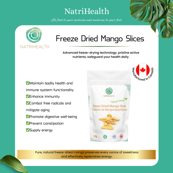 Natrihealth Freeze-Dried Mango Slices 30g – 100% Natural, Crispy & Sweet | No Added Sugar | Healthy Snack & Smoothie Topping