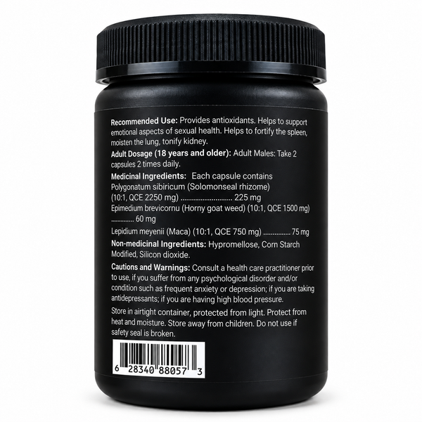 Natrihealth Men’s Vitality | Maca + Horny Goat Weed + Polygonatum | Boosts Sexual Health, Physical Energy & Endurance | Enhances Performance & Libido Support | 60 Veggie Capsules