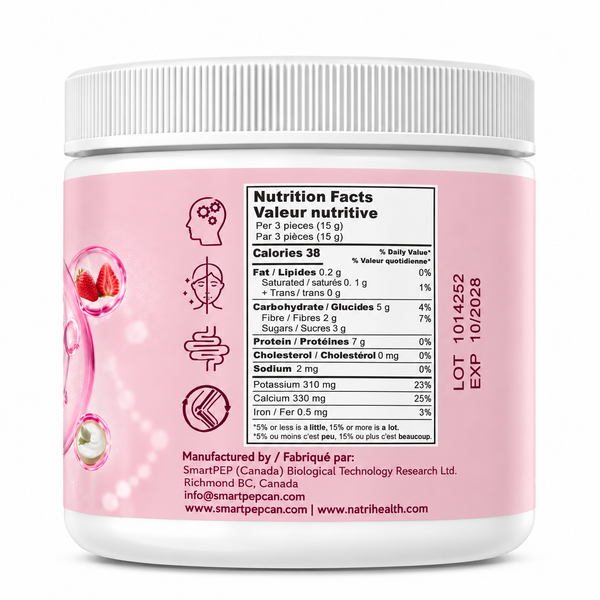 Natrihealth Collagen Peptide Snack – Strawberry Flavor 80g | Nourish Skin, Boost Glow, Healthy Beauty Snack| Collagen for Skin Health, Anti-Aging, High-Protein, Glow-Boosting