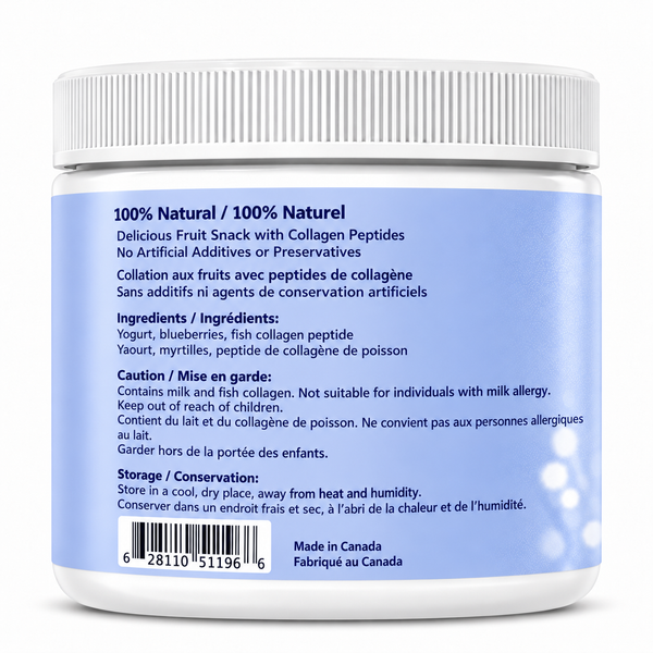 Natrihealth Collagen Peptide Snack – Blueberry Flavor 80g |  Skin Nourishment, Antioxidant, Vision & Joint Support | Collagen for Skin Elasticity & Hydration, Joint & Bone Strength, Eye Health & Vision Protection| Healthy Low-Calorie Collagen Snack