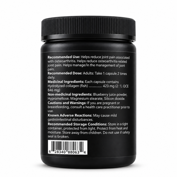Natrihealth Hydrolized Marine Collagen Peptide Supplement with Blueberry Antioxidant | Small Molecule Peptide | Joint Support, Eye care and Anti-Aging | 60 Veggie Capsules