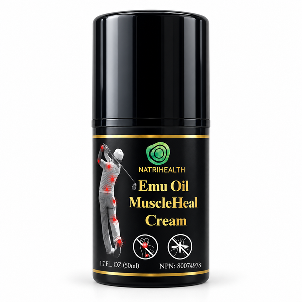 Natrihealth Emu Oil Muscle Heal Cream:  Emu Oil Muscle Recovery Cream 50ml | Natural Pain Relief for Sore Muscles & Joints | Anti-Inflammatory, Deep Hydration & Fast Absorption | Sports & Travel Essential | All natural, herbal formula