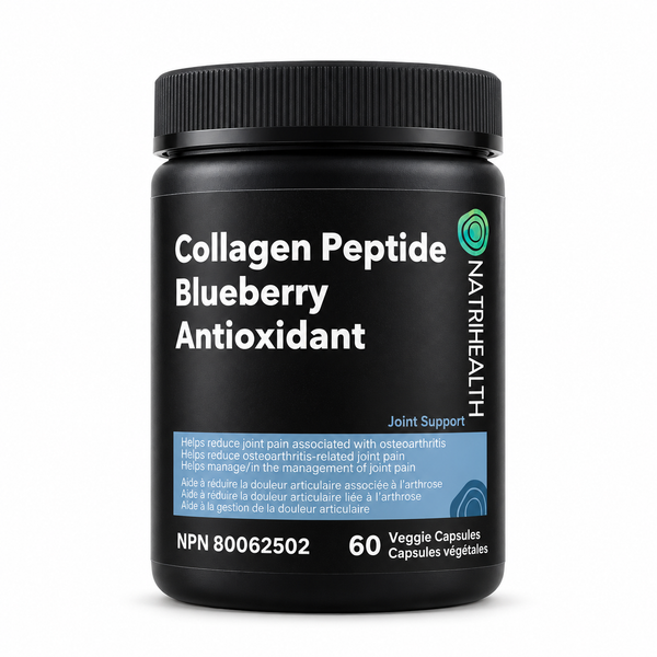 Natrihealth Hydrolized Marine Collagen Peptide Supplement with Blueberry Antioxidant | Small Molecule Peptide | Joint Support, Eye care and Anti-Aging | 60 Veggie Capsules