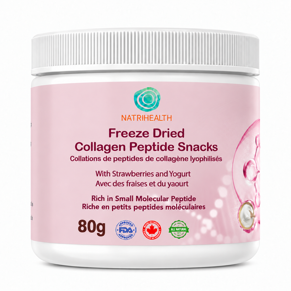 Natrihealth Collagen Peptide Snack – Strawberry Flavor 80g | Nourish Skin, Boost Glow, Healthy Beauty Snack| Collagen for Skin Health, Anti-Aging, High-Protein, Glow-Boosting