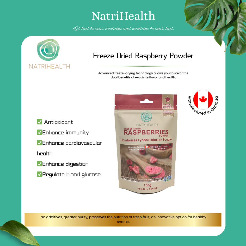 Natrihealth Freeze-Dried Raspberry Powder 100g | Antioxidant-Rich Supe