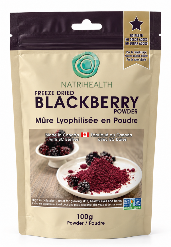 Natrihealth Freeze-Dried Blackberry Powder  100g | Antioxidant Superfood with Anthocyanins & Ellagic Acid for Immune Support, Skin Health & Digestion | Ideal for Adults & Health Enthusiasts | Perfect for Smoothies, Baking & Drinks