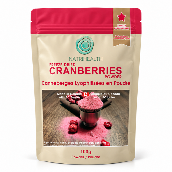 Natrihealth Freeze-Dried Cranberry Powder 100g – Organic cranberry powder | Antioxidant & Urinary Tract Health Support | Rich in Vitamin C & Polyphenols |  smoothies and baking