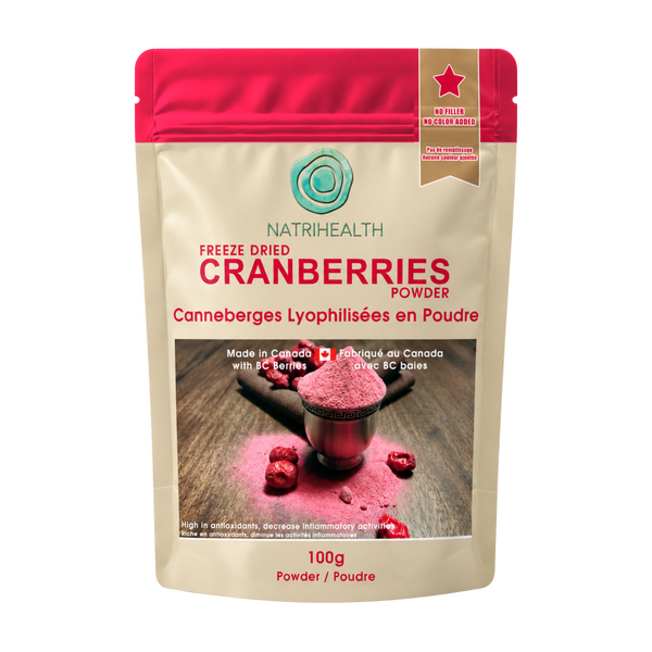 Natrihealth Freeze-Dried Cranberry Powder 100g – Organic cranberry powder | Antioxidant & Urinary Tract Health Support | Rich in Vitamin C & Polyphenols |  smoothies and baking