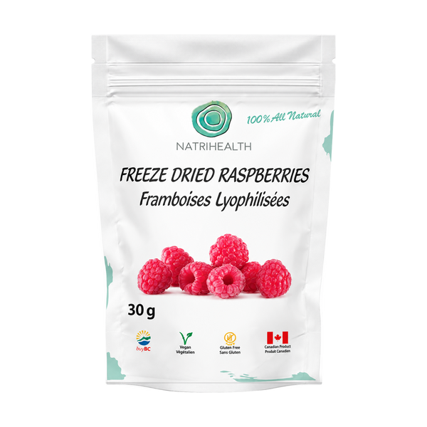 Natrihealth Freeze-Dried Raspberries 30g – 100% Natural, Crunchy & Tart-Sweet | Organic, No Added Sugar | Antioxidant Superfood Snack