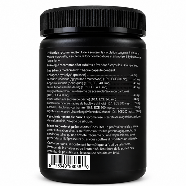 Natrihealth Meno Peptide | Peptides + Herbal Formula |Menopause Supplements with Saffron Extract, Dong Quai | Hot Flashes Relief, Night Sweats | Hormone Balance Support for Mood Swings & Perimenopause & Menstrual Regulation|  60 veggie capsules