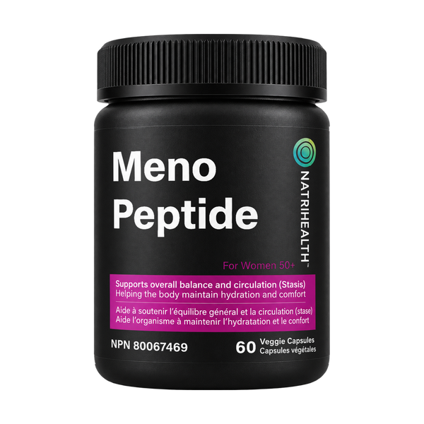 Natrihealth Meno Peptide | Peptides + Herbal Formula |Menopause Supplements with Saffron Extract, Dong Quai | Hot Flashes Relief, Night Sweats | Hormone Balance Support for Mood Swings & Perimenopause & Menstrual Regulation|  60 veggie capsules