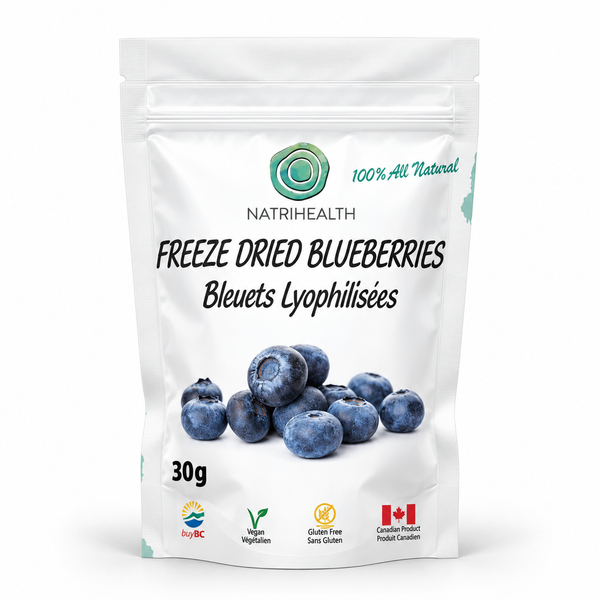 Natrihealth Freeze-Dried Blueberries 30g – 100% Natural, Antioxidant-Rich, Crispy & Sweet Superfood Snack | No Added Sugar | eye health and vision, brain health, and digestion