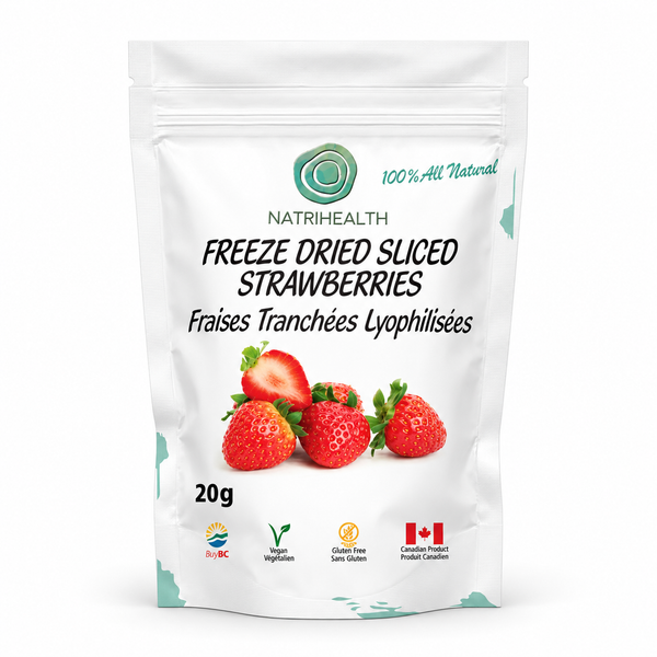 Natrihealth Freeze-Dried Strawberries 20g – 100% Natural, Crispy & Sweet | Organic, No Added Sugar | Vitamin C & Antioxidant Superfood Snack