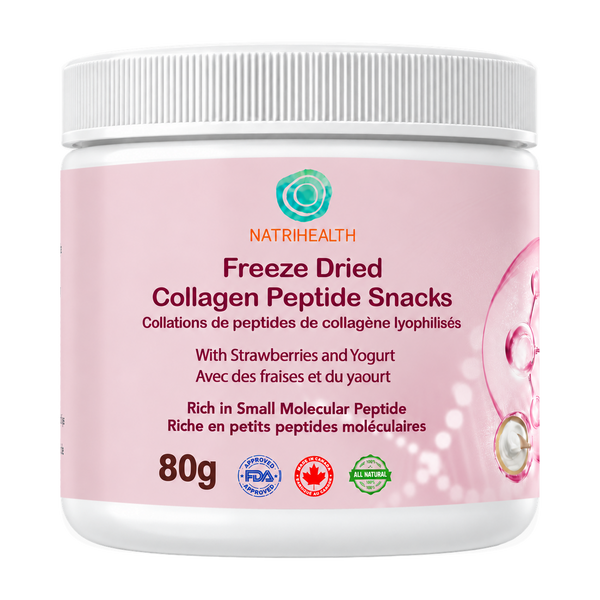 Natrihealth Collagen Peptide Snack – Strawberry Flavor 80g | Nourish Skin, Boost Glow, Healthy Beauty Snack| Collagen for Skin Health, Anti-Aging, High-Protein, Glow-Boosting