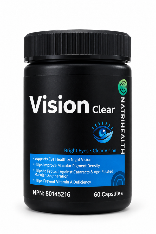 Natrihealth Vision Clear | 60 Veggie Capsules | Contains Lutein, Beta Carotene & Vitamin D| Vision Complex for Eyesight & Dry Eyes