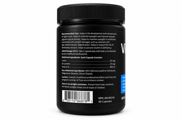 Natrihealth Vision Clear | 60 Veggie Capsules | Contains Lutein, Beta Carotene & Vitamin D| Vision Complex for Eyesight & Dry Eyes