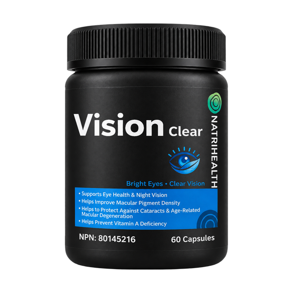 Natrihealth Vision Clear | 60 Veggie Capsules | Contains Lutein, Beta Carotene & Vitamin D| Vision Complex for Eyesight & Dry Eyes